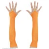 Vingerloze Handschoenen Satijn, Neon Oranje -Kostuums Met Halloween-Thema 00594 a