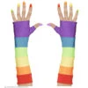 Vingerloze Handschoenen Satijn, Regenboog Kleuren -Kostuums Met Halloween-Thema 00597 a