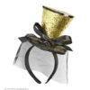 Gouden Mini Hoge Hoed Met Sluier -Kostuums Met Halloween-Thema 0067G a