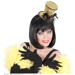 Gouden Mini Hoge Hoed Met Sluier -Kostuums Met Halloween-Thema 0067G b