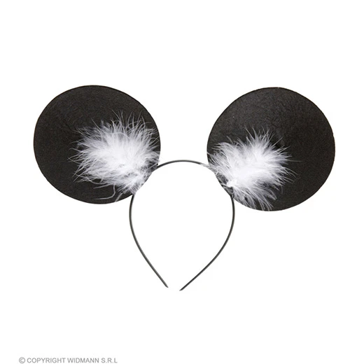 Hoofdband Muis Met Marabou 3 Hoofdband Muis Met Marabou