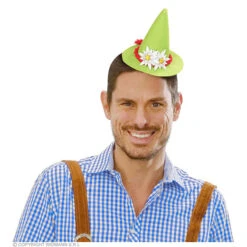 Mini Bayern Hoed Met Edelweiss, Groen -Kostuums Met Halloween-Thema 01123 d