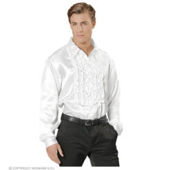 Rouchen Blouse Satijn, Wit 5 Rouchen Blouse Satijn, Wit -Kostuums Met Halloween-Thema 01168 b