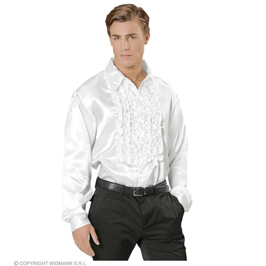 Rouchen Blouse Satijn, Wit 4 Rouchen Blouse Satijn, Wit - Afbeelding 2