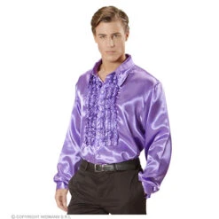 Rouchen Blouse Satijn, Paars -Kostuums Met Halloween-Thema 01178 b