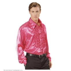 Rouchen Blouse Satijn, Rose -Kostuums Met Halloween-Thema 01183 b