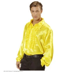 Rouchen Blouse Satijn, Geel -Kostuums Met Halloween-Thema 01193 b