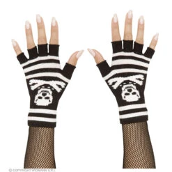 Vingerloze Handschoenen Piraat Met Botten