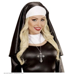 Ketting Zwart Kruis, Strass -Kostuums Met Halloween-Thema 03515 d