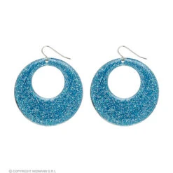 Azuur Glitter Oorbellen
