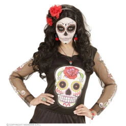 Ketting Azuur Schedel Met Rode Ogen -Kostuums Met Halloween-Thema 03584 d