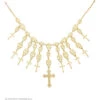 Halsketting Goud Met Schedels En Kruizen -Kostuums Met Halloween-Thema 03588 a