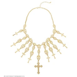 Halsketting Goud Met Schedels En Kruizen -Kostuums Met Halloween-Thema 03588 b