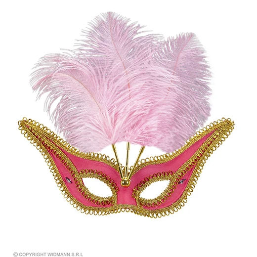 Oogmasker Rose Met Goud En Veren