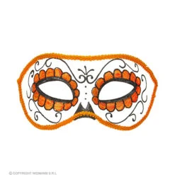Oogmasker Dia De Los Muertos Zwart & Oranje