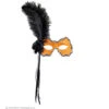 Oogmasker Brazilie Met Veren, Neon Oranje -Kostuums Met Halloween-Thema 03862 a
