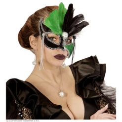 Oogmasker Grand Ball, Zwart/groen 5 Oogmasker Grand Ball, Zwart/groen -Kostuums Met Halloween-Thema 03873 b
