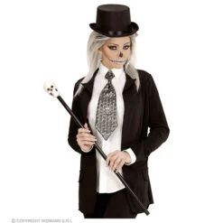 Stropdas Schedel, Metalic -Kostuums Met Halloween-Thema 04141 d