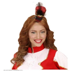 Mini Hoedje Majorette Met Veren, 4 Kleuren Ass. -Kostuums Met Halloween-Thema 04152 b