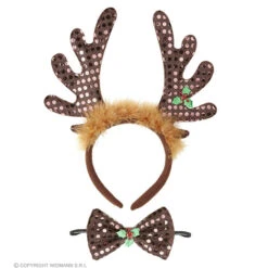 Rendier Hoorntjes Met Strikjes, Pailletten