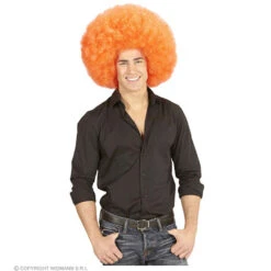 Pruik, Afro Extra Groot Oranje -Kostuums Met Halloween-Thema 04677 d