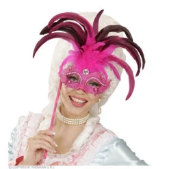 Oogmasker Met Stokje, Rose Luxe Versie -Kostuums Met Halloween-Thema 04705 b