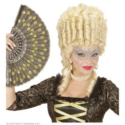 Oogmasker, Kant Metalic Ivoor 7 Oogmasker, Kant Metalic Ivoor -Kostuums Met Halloween-Thema 04752 d