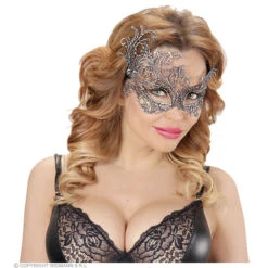 Oogmasker Kant, Antiek Zilver Barok -Kostuums Met Halloween-Thema 04772 b