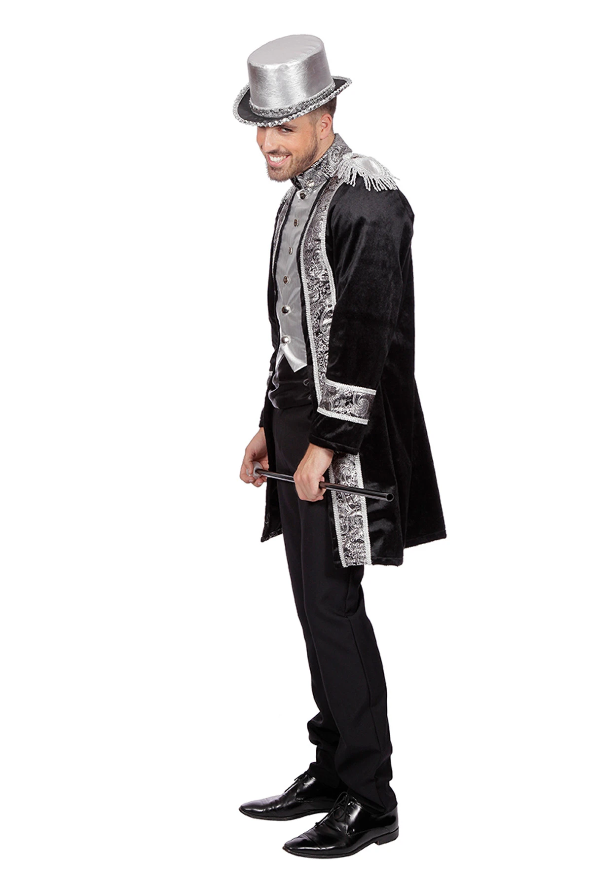 Jas Fluweel Zwart/zilver 4 Jas Fluweel Zwart/zilver - Afbeelding 2