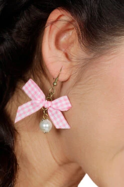 Oorbellen Dirndl Parel Met Geruit Strikje -Kostuums Met Halloween-Thema 10345 33143 11 10