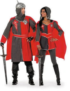 Ridderdame Gwen Grijs/rood (V) -Kostuums Met Halloween-Thema 10746 4652 XX 50