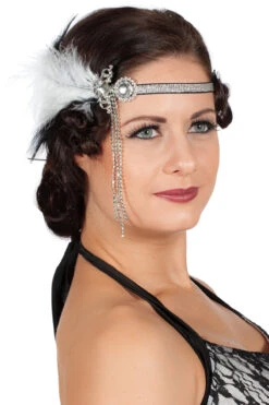 Hoofdband Charleston Witte Veer