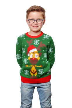 Kersttrui Groen Met Rendier (netto)