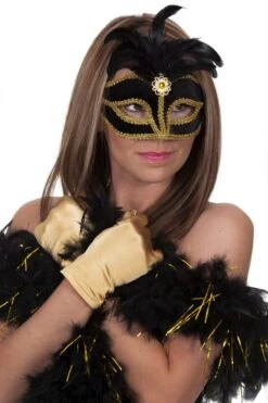 Masker Venetië Fluweel (bril) Met Veren -Kostuums Met Halloween-Thema 24455 28 1