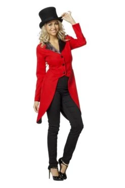 Slipjas Rood Met Zwarte Kraag