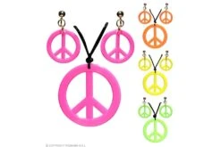Hippie Set Met Ketting En Oorbellen -Kostuums Met Halloween-Thema 5347h a