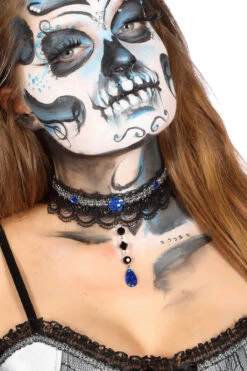 Choker Zwart Met Blauwe Stenen -Kostuums Met Halloween-Thema 5981 31555 XX 10