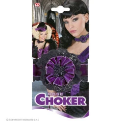 Nekband Fluweel Paars Met Bloem 7 Nekband Fluweel Paars Met Bloem -Kostuums Met Halloween-Thema 7968G d