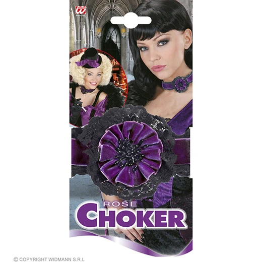 Nekband Fluweel Paars Met Bloem 5 Nekband Fluweel Paars Met Bloem - Afbeelding 3