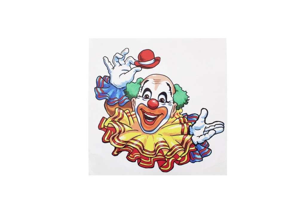Raamsticker Clown 35x40 Cm. 3 Raamsticker Clown 35x40 Cm.