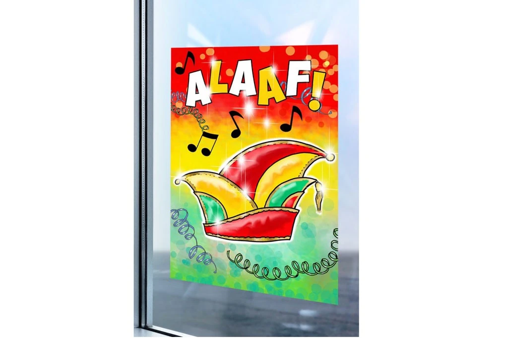 Raamsticker Alaaf 17x25 Cm. 3 Raamsticker Alaaf 17x25 Cm.