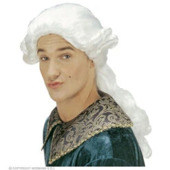 Pruik, Graaf Nelson Wit (in Plastic Doos)