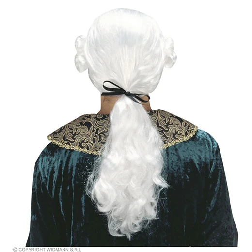 Pruik, Graaf Nelson Wit (in Plastic Doos) 4 Pruik, Graaf Nelson Wit (in Plastic Doos) - Afbeelding 2