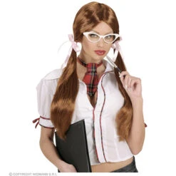 Pruik, Schoolmeisje Bruin -Kostuums Met Halloween-Thema C0723 b