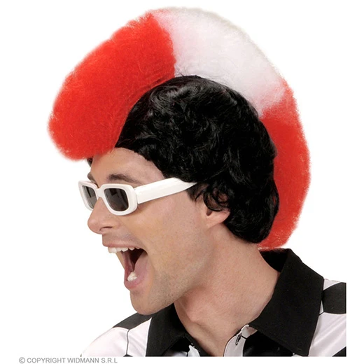 Pruik, Supporter Oos./den./zwits/ Man 3 Pruik, Supporter Oos./den./zwits/ Man