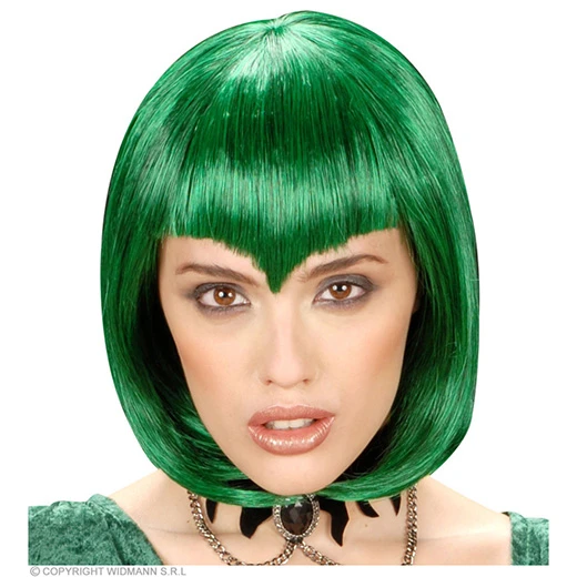 Pruik, Gothic Vamp Groen 3 Pruik, Gothic Vamp Groen
