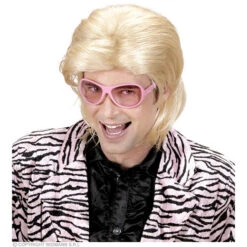 Pruik, Wetlook Lang Haar Man Blond -Kostuums Met Halloween-Thema W0772 b