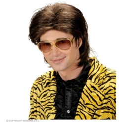 Pruik, Wetlook Lang Haar Man Bruin -Kostuums Met Halloween-Thema W0773 b