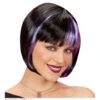 Pruik, Zoey Zwart Met Paarse Highlights -Kostuums Met Halloween-Thema Z0990 a