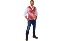 Gilet Brabants Bont Rood Geruit